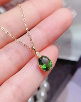 Natural Diopside Drop Pendant