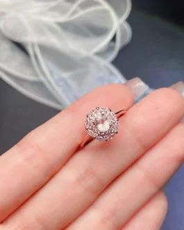 Natural Morganite Bridal Band Ring
