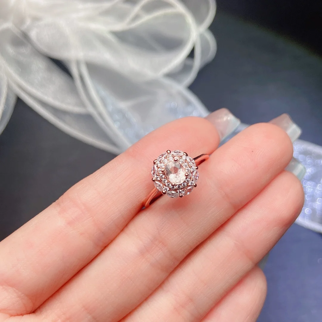Natural Morganite Bridal Band Ring - view 1