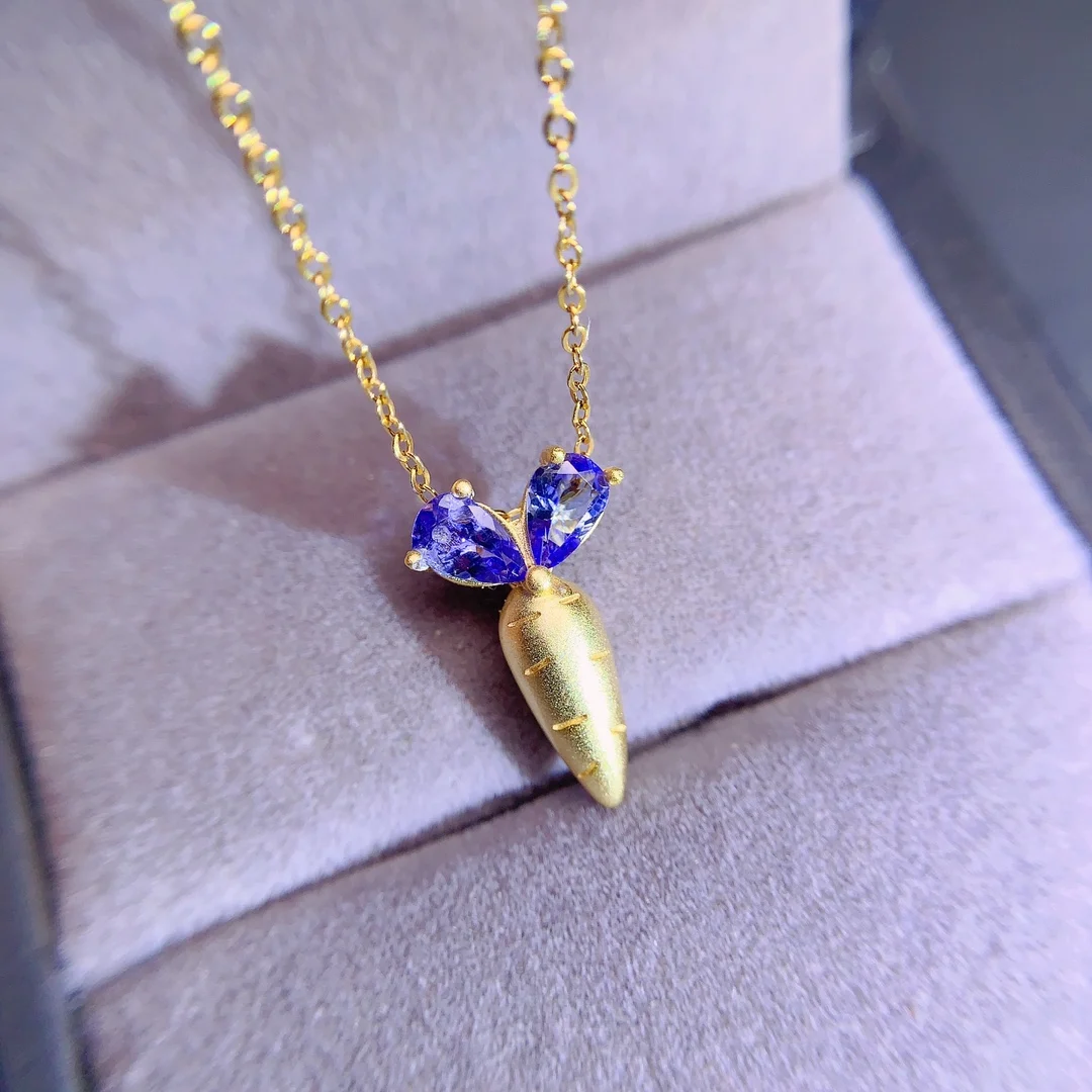 Natural Tanzanite Feather Pendant - view 2