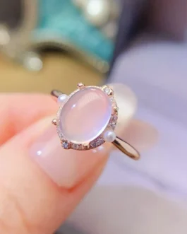 Natural Rose Quartz Pinky Ring