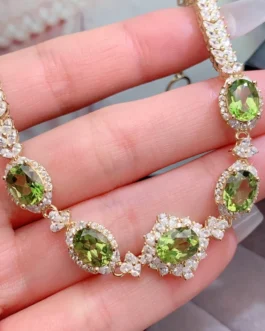 Natural Peridot Tennis Bracelet