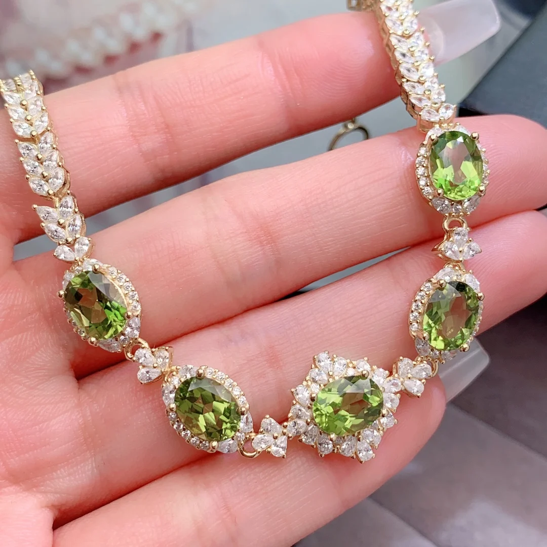 Natural Peridot Tennis Bracelet - view 1