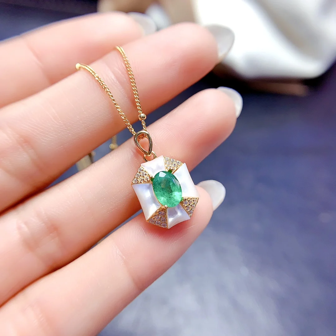 Natural Emerald Classic Jewelry Set - view 2