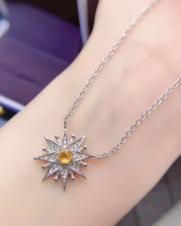 Natural Yellow Sapphire Star Pendant