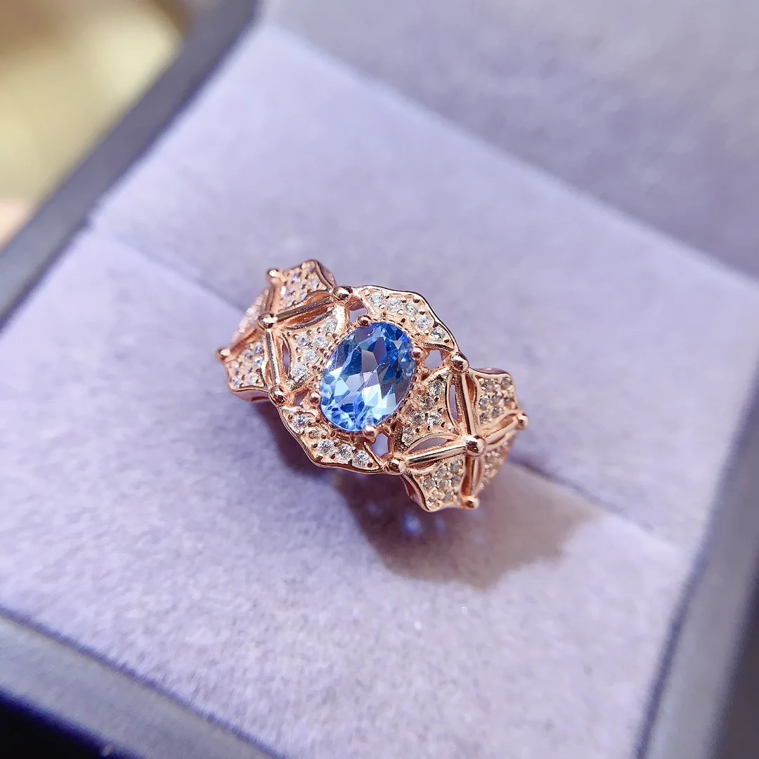 Natural Topaz Openwork Band Ring - view 5