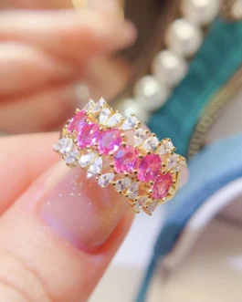 Natural Gemstone Oval Ring