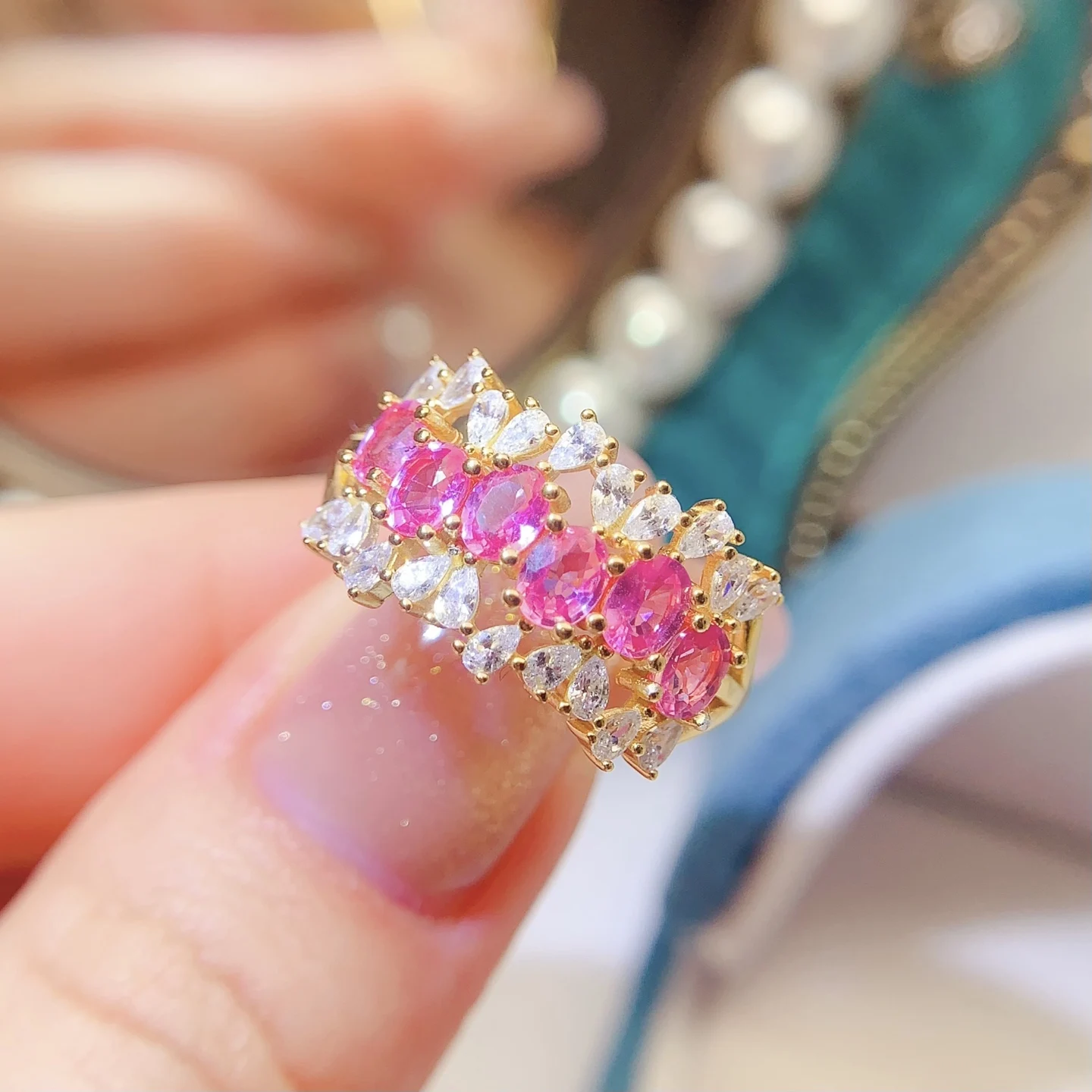 Natural Gemstone Oval Ring - view 1