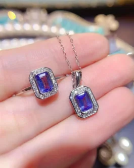 Natural Tanzanite Delicate Jewelry Set