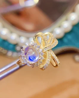 Natural Blue Moonstone Fine Ring