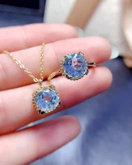 Natural Topaz Flower Jewelry Set