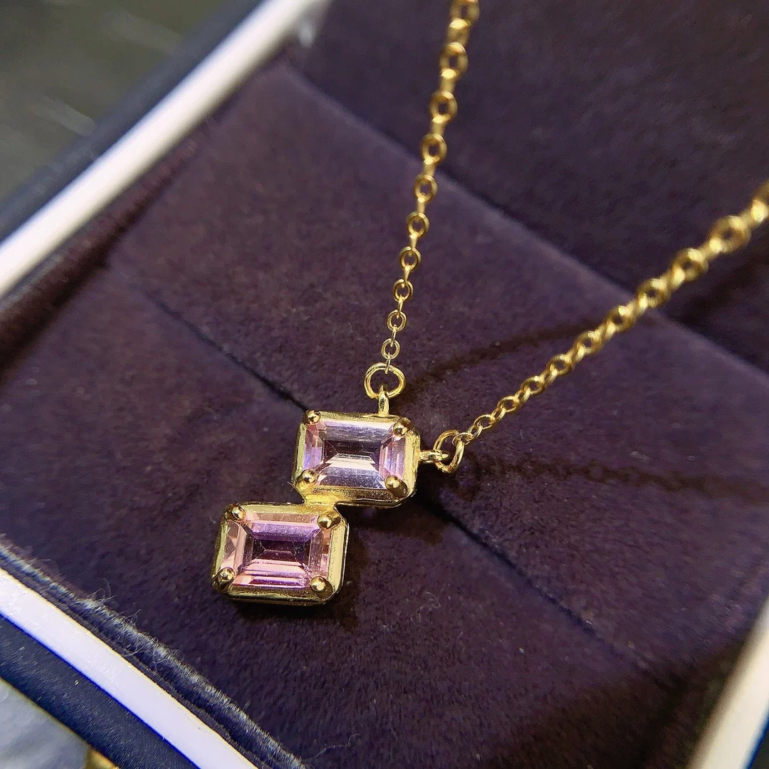Natural Tourmaline Double Pendant - view 3