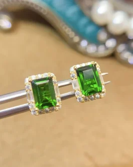 Natural Diopside Luxe Earrings
