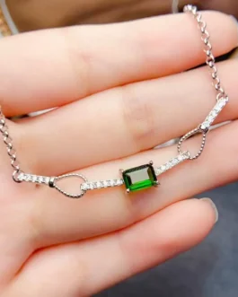 Natural Diopside Dainty Bracelet