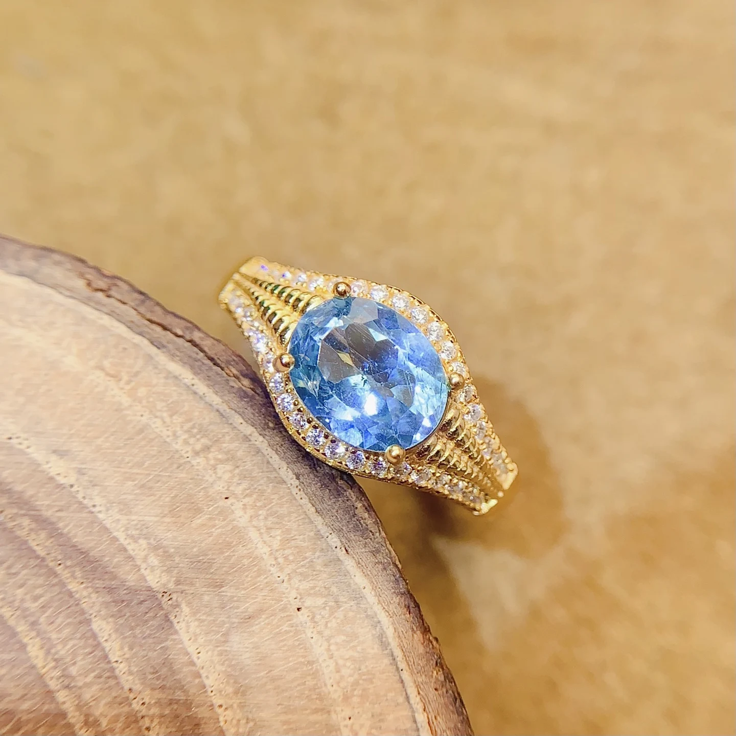 Natural Swiss Topaz Heart Ring - view 1