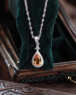 Natural Yellow Sapphire Pear Pendant