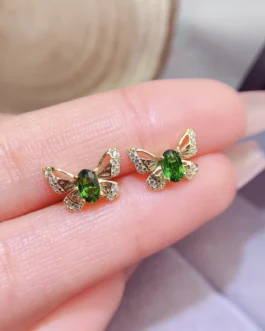 Natural Diopside Stud Earrings