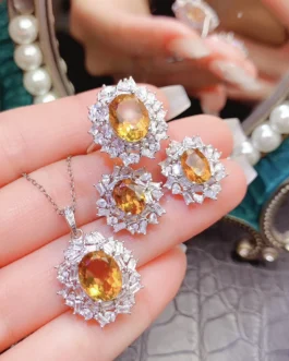 Natural Citrine Luxury Jewelry Set