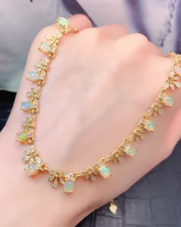 Natural Opal Station Necklace