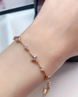 Natural Tanzanite Station Bracelet