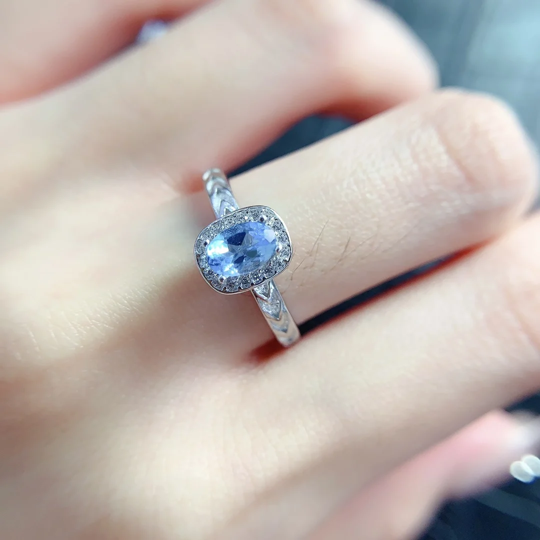 Natural Topaz Classic Halo Ring - view 3