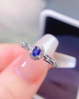 Natural Sapphire Vintage Halo Ring