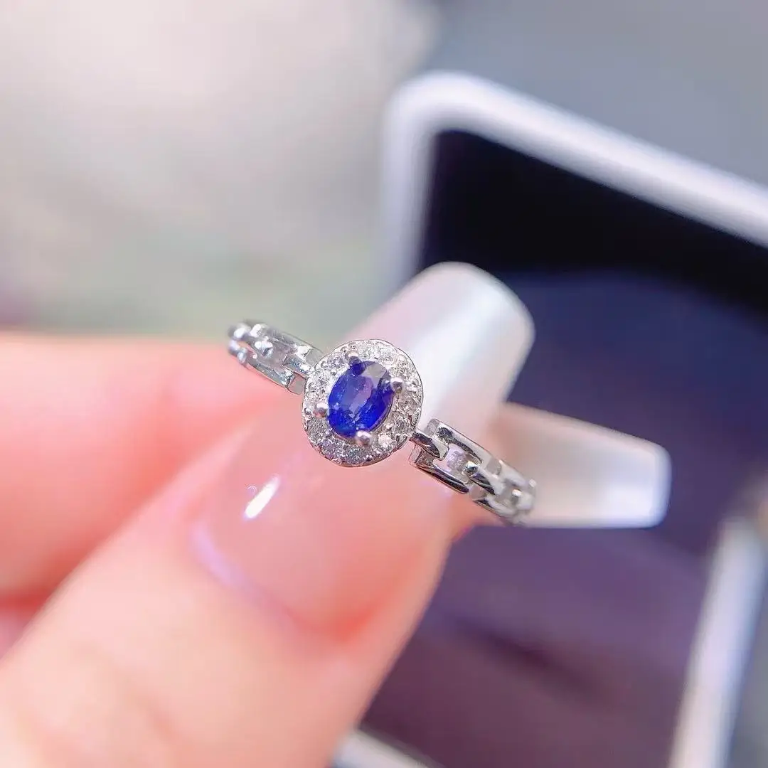 Natural Sapphire Vintage Halo Ring - view 1