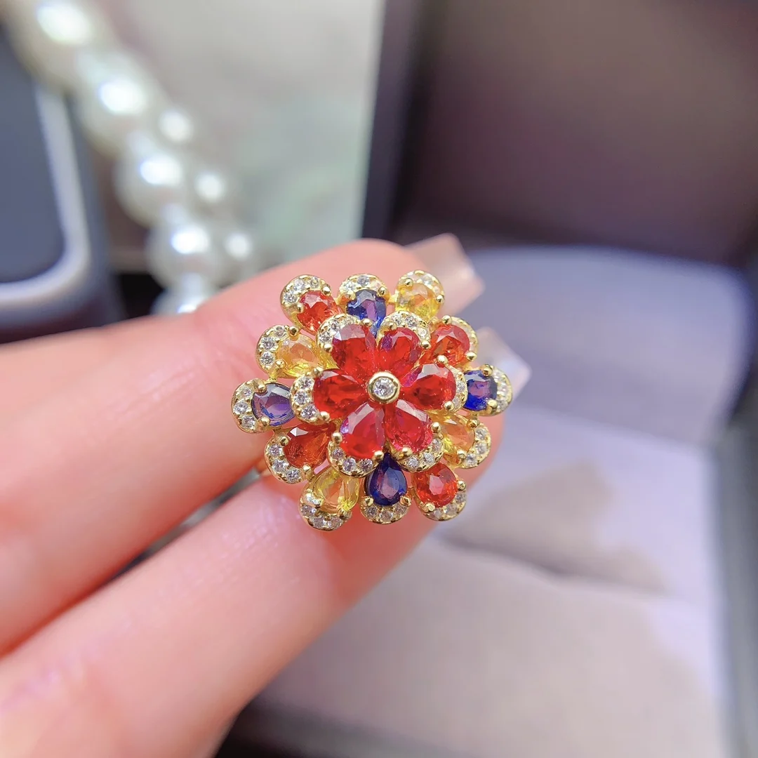 Natural Fancy Sapphire Wedding Ring - view 2