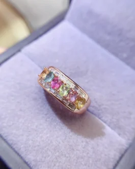 Natural Tourmaline Slim Oval Ring