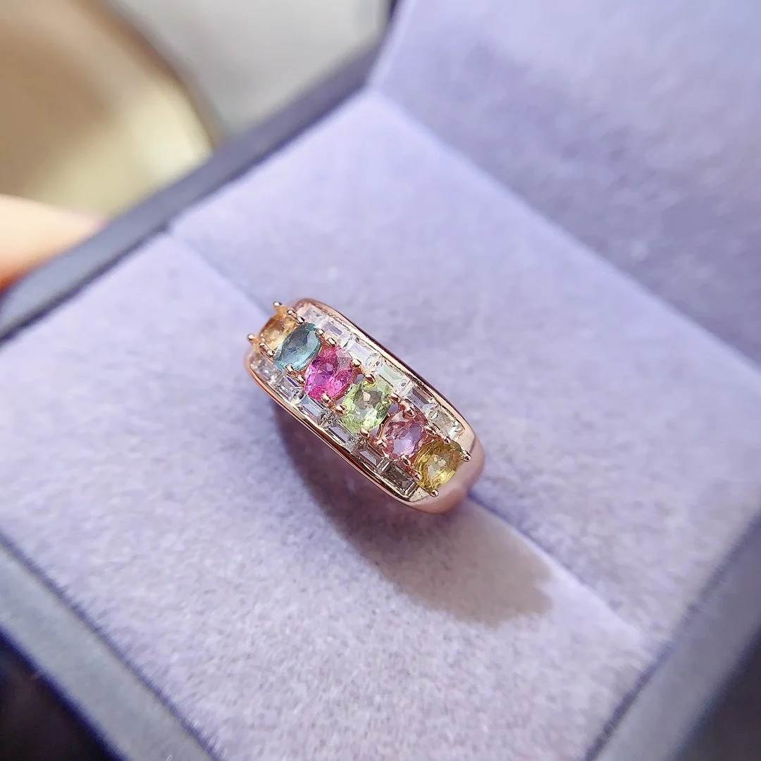 Natural Tourmaline Slim Oval Ring - view 2