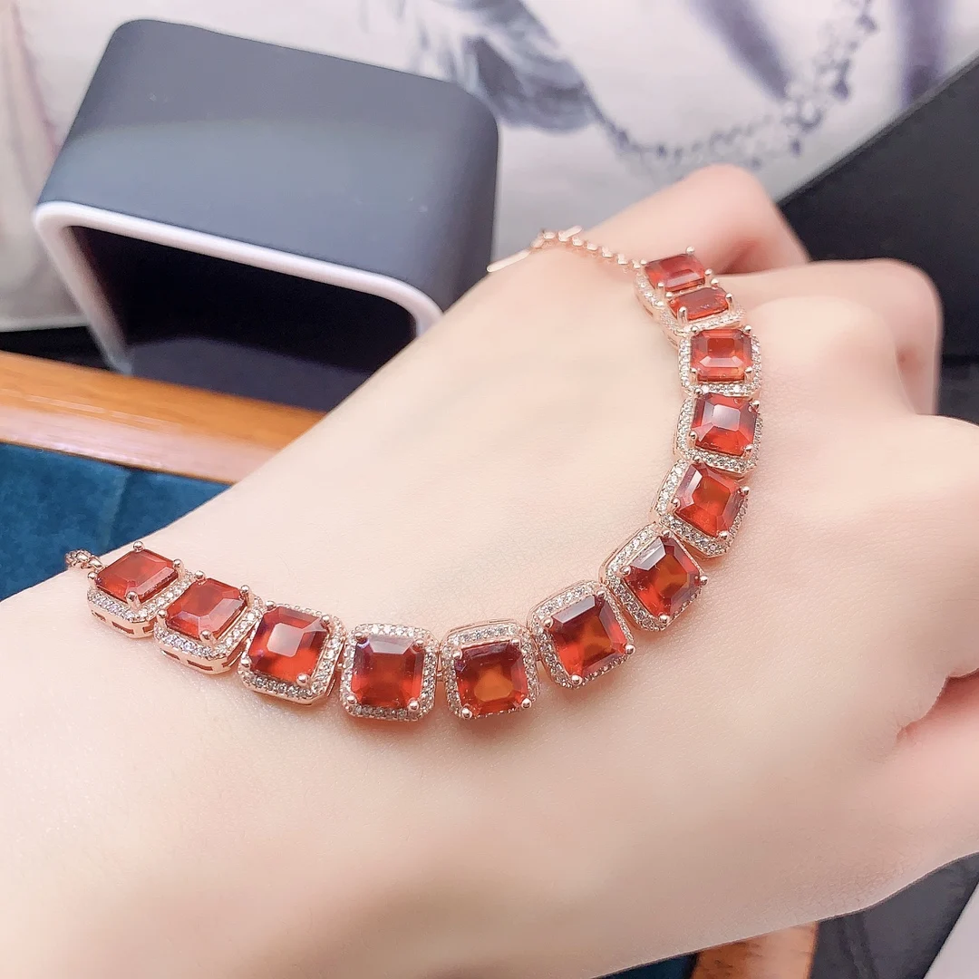Natural Garnet Delicate Bracelet - view 1