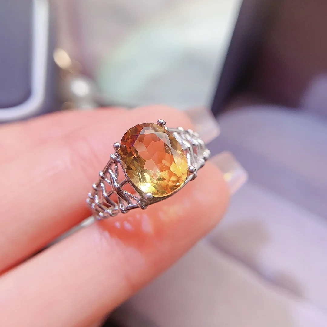 Natural Citrine Bold Oval Ring - view 5