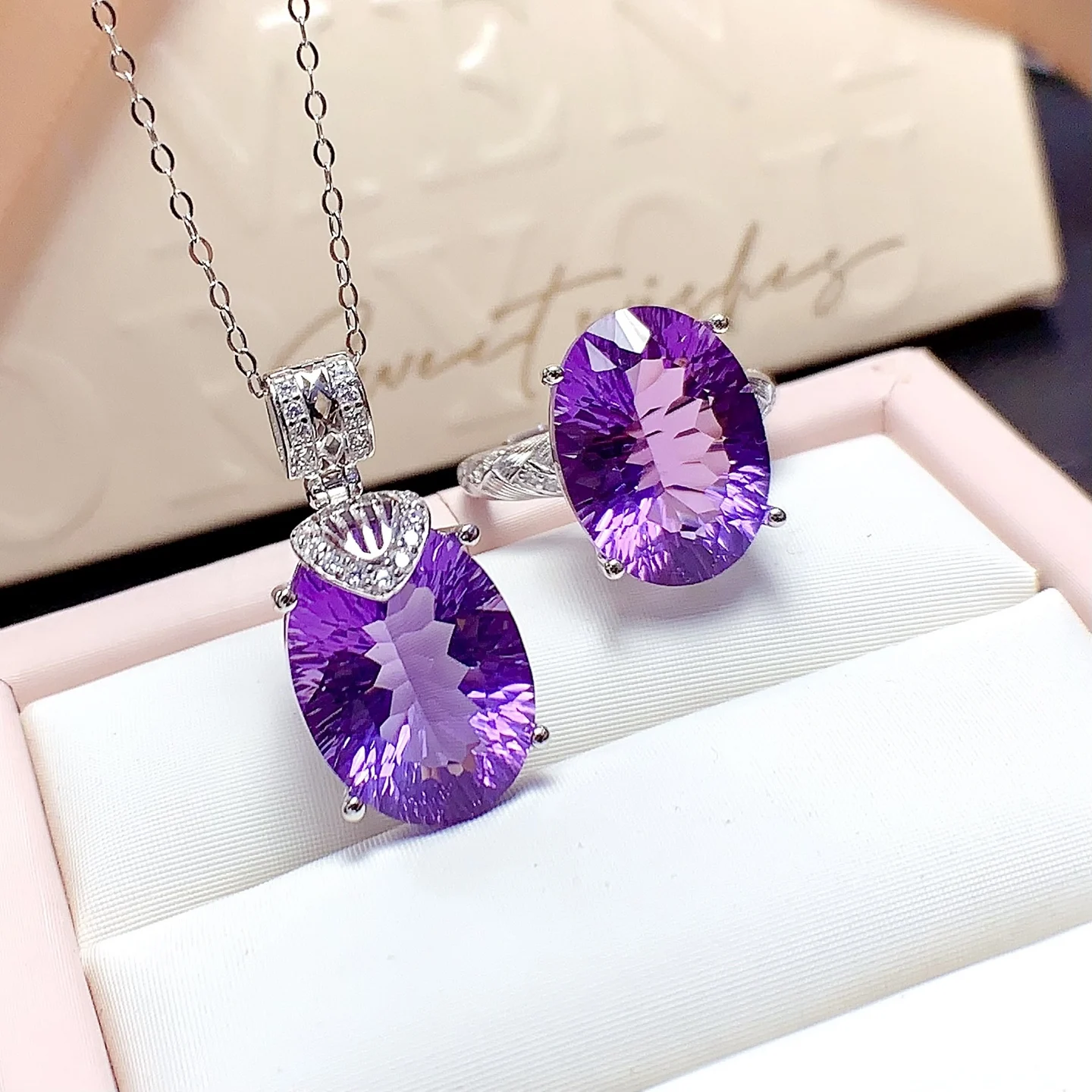 Natural Amethyst Fairy Tale Jewelry Set - view 1