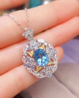 Natural Topaz Vintage Pendant Necklace