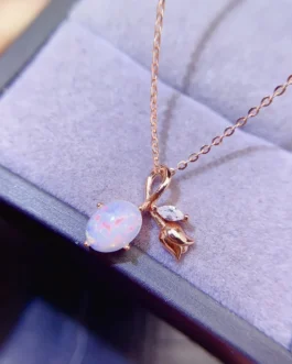 Natural Opal Bow Pendant