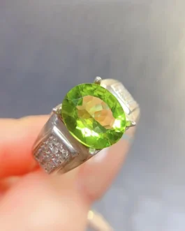 Natural Peridot Eternity Ring