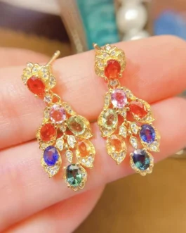 Natural Sapphire Oval Stud Earrings