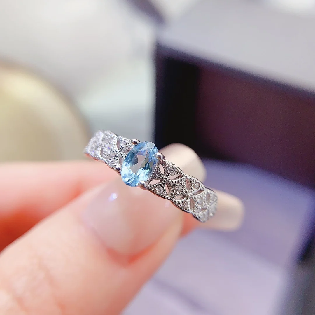 Natural Topaz Lattice Band Ring - view 1