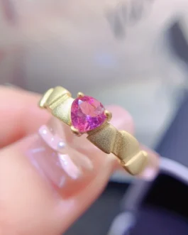 Natural Tourmaline Heart Classic Ring