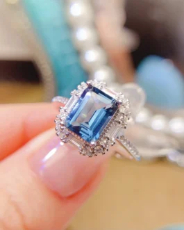Natural Gemstone Step Cut Ring