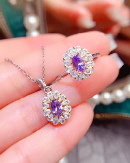 Natural Tanzanite Luxury Jewelry Set