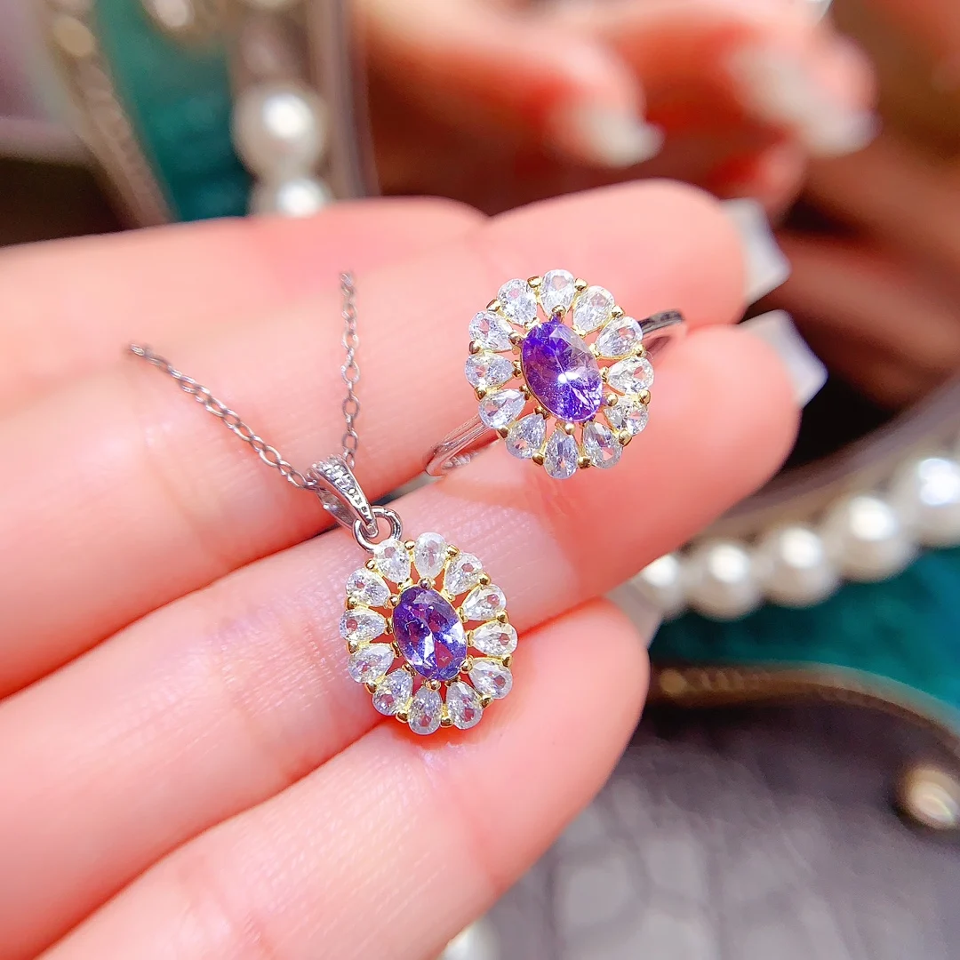 Natural Tanzanite Luxury Jewelry Set - view 1