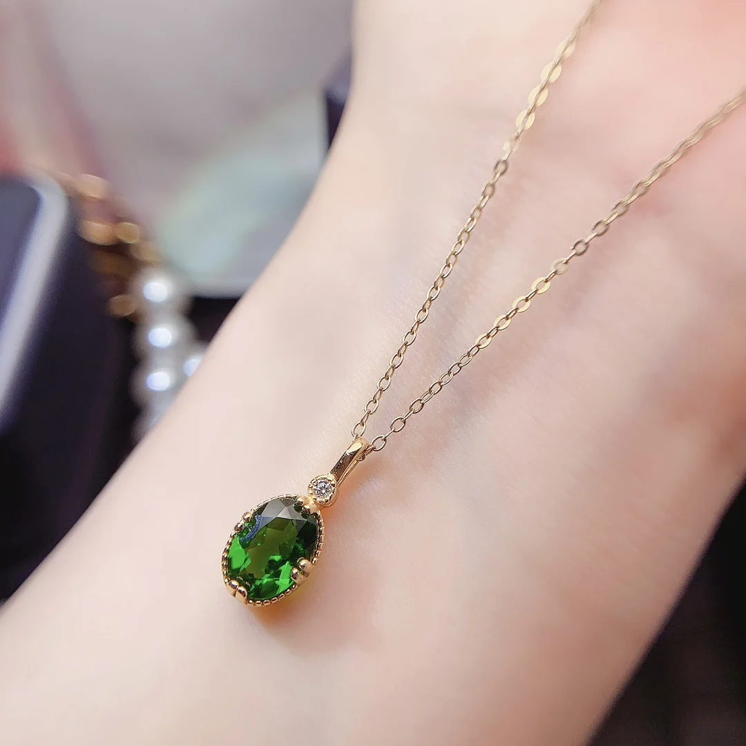 Natural Diopside Drop Pendant - view 3