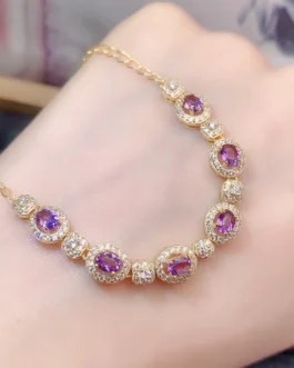 Natural Amethyst Vintage Bracelet