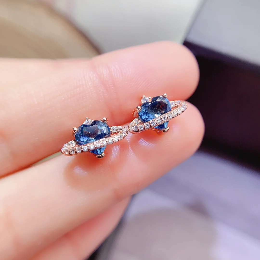 Natural Topaz Heart Earrings - view 1