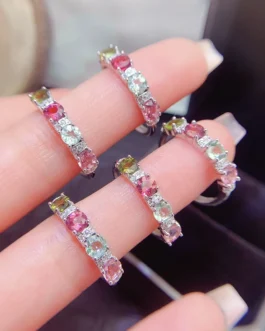 Natural Tourmaline Round Solitaire Ring