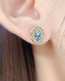 Natural Topaz Glow Stud Earrings