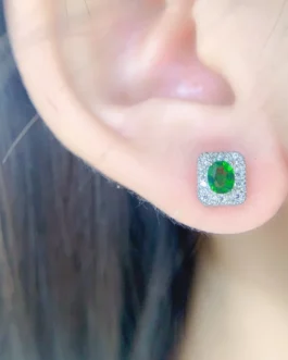 Natural Diopside Wedding Earrings