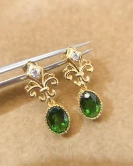 Natural Diopside Mini Stud Earrings
