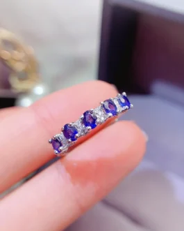 Natural Sapphire Half Eternity Ring
